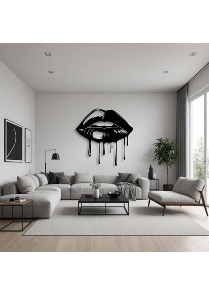 Damlalı Dudak Metal Tablo – 3D Gölgeli Modern Duvar Dekoru, Estetik Ev ve Ofis Hediyesi fırsatları