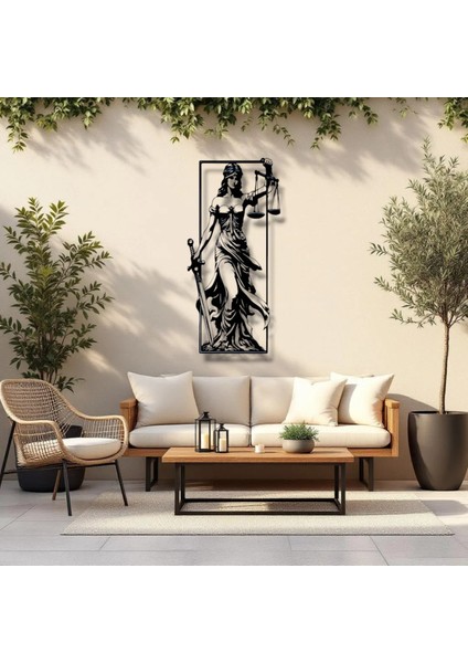 Adalet Tanrıçası Themis Metal Duvar Dekoru – Hukuk Bürosu ve Ofis Tasarımı