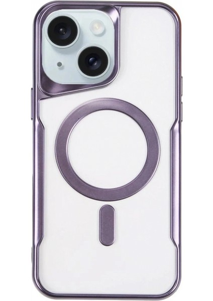 Ieg iPhone 15 Kılıf Boyi Magsafe Silikon Kapak - Derin Mor