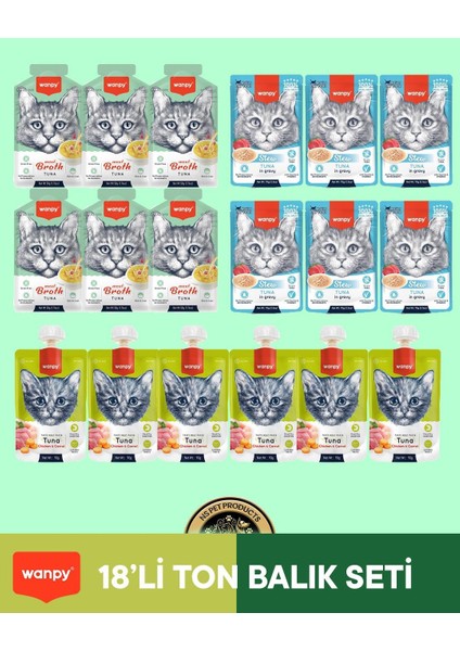 Kedi Maması 18'li Ton Balık Set