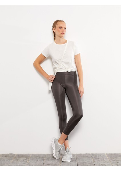 Yeni Sezon Kadın Beli Lastikli Düz Tayt