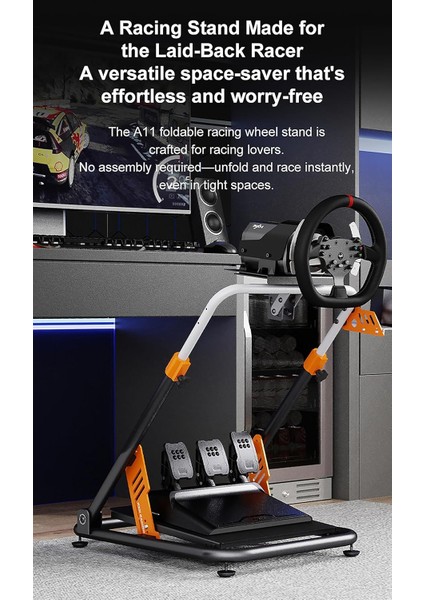 A11 Katlanabilir Yarış Direksiyonu Standı | Çoklu Açı ve Yükseklik Ayarı | Logitech, Moza, Fanatec Uyumlu