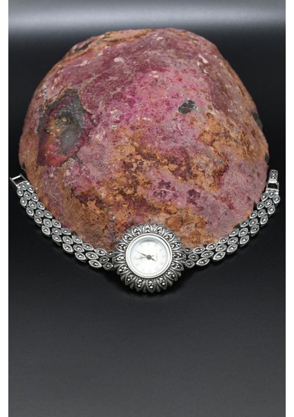 925 Ayar Gümüş Kadın Saati (Kadın Gümüş Saat) Markazit Taşlı 902375 modelleri