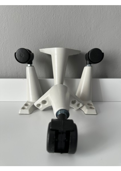 Tekerlekli Sehpa Masa Ayağı Akıllı Sehpa Ayağı, Sihirli Sehpa Ayağı Beyaz 4 Adet 360 Derece 16 cm modelleri