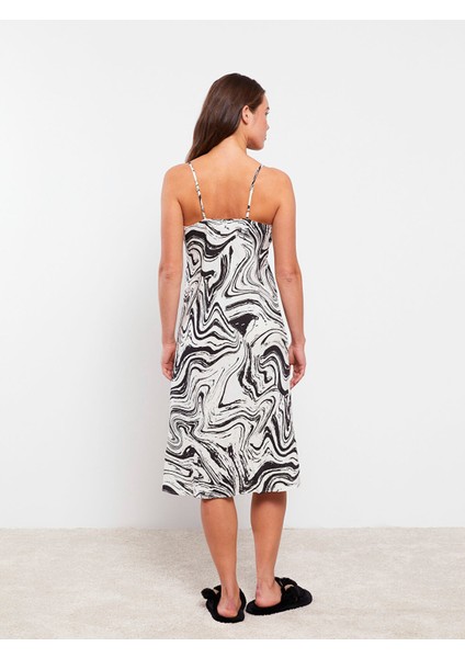 Yeni Sezon Kare Yaka Desenli Askılı Kadın Fantezi Gecelik indirimleri