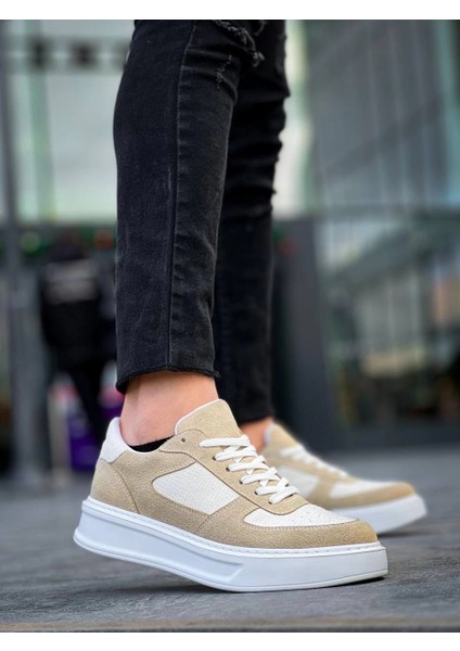 Lvsqvr Kb-X8 Kuback Bej Keten Süet Yüksek Taban Günlük Spor Ayakkabı (Numara: 42) indirimleri