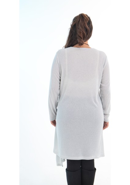 Kadın Büyük Beden Simli Gri Tunik modelleri