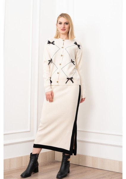 Riva Elegant Knit Set – Fiyonk Detaylı Triko Ikili Takım