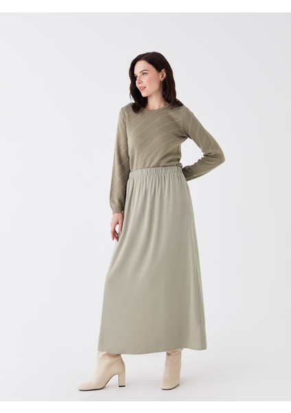 Yeni Sezon Kadın Beli Lastikli Düz Etek fiyatları