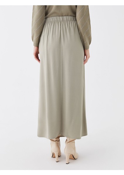 Yeni Sezon Kadın Beli Lastikli Düz Etek indirimleri