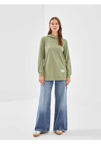 Yeni Sezon Kapüşonlu Nakışlı Kadın Sweatshirt Tunik fiyatları