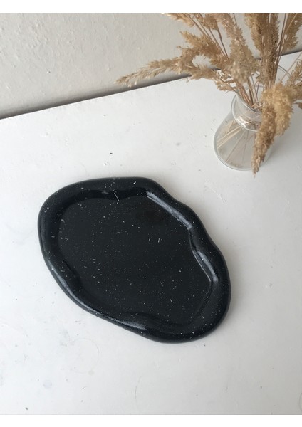 Siyah Mermer Desenli Dekoratif Beton Bulut Sunumluk Tepsi - Dekoratif Mum Tepsisi - Dekoratif Takı Tepsisi(Vernikli) fiyatları