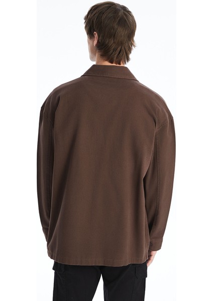 Yeni Sezon Rahat Kalıp Uzun Kollu Gabardin Erkek Gömlek Ceket fırsatları