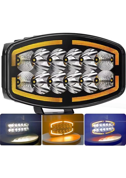 10'' Beyaz Turuncu LED Spot Projektör + Drl Tır Kamyon Off Road 12-24VOLT 1 Adet