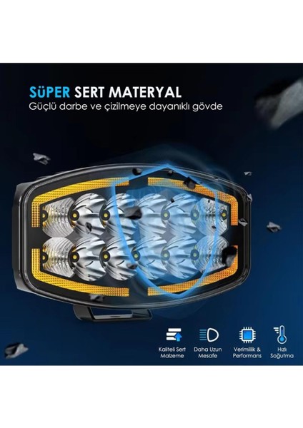 10'' Beyaz Turuncu LED Spot Projektör + Drl Tır Kamyon Off Road 12-24VOLT 1 Adet fiyatları