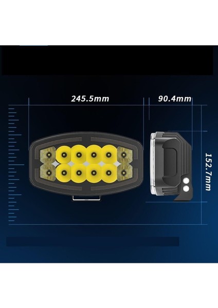 10'' Beyaz Turuncu LED Spot Projektör + Drl Tır Kamyon Off Road 12-24VOLT 1 Adet