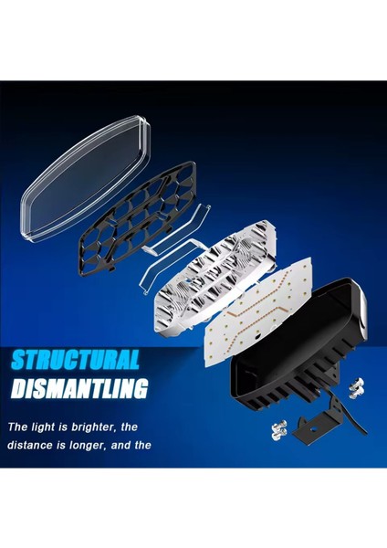 10'' Beyaz-Turuncu LED Çalışma Lambası Spot Projektör + Tır Kamyon Road 12-24VOLT modelleri