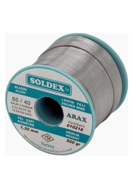 Arax 60-40 Lehim Teli 500 gr 1.3 mm - Sn:60 / Pb:40