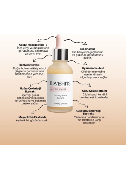 Doğal Türevli Cildi Gençleştirmeye Yardımcı Dolgunlaştırıcı Etkili Botoks Serum ve Gül Suyu modelleri