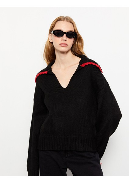 Yeni Sezon Polo Yaka Kadın Triko Kazak fiyatları