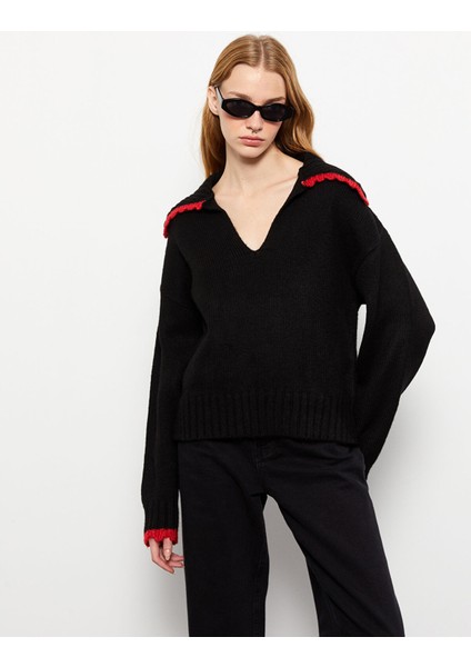 Yeni Sezon Polo Yaka Kadın Triko Kazak modelleri