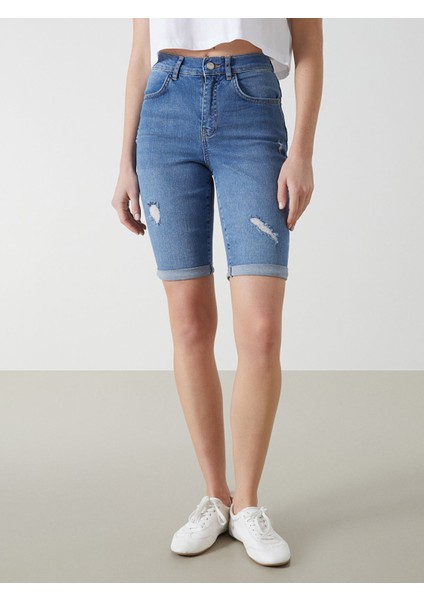 Yeni Sezon Bermuda Fit Kadın Jean Şort fiyatları