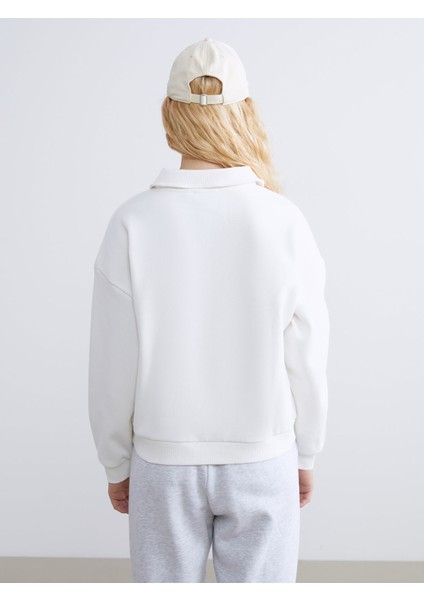 Yeni Sezon Polo Yaka San Francisco Nakışlı Kadın Kalın Sweatshirt fırsatları