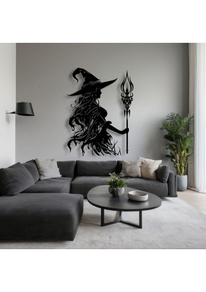 Büyücü Kadın Metal Duvar Dekoru – Fantastik ve Gotik Sanat Tasarımı modelleri