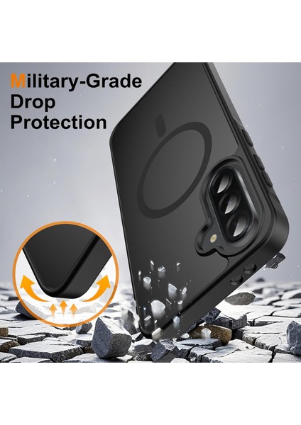 Samsung Galaxy A26 Uyumlu Kamera Lens+Ekran Koruyucu Magsafe Şarj Destekli Iz Tutmaz Mat Kapak modelleri