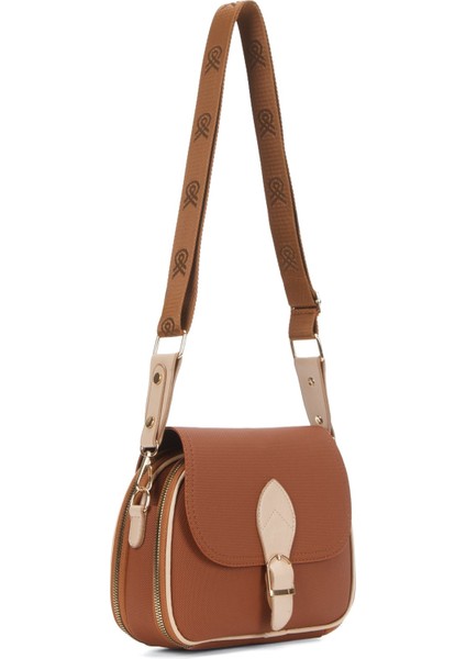 Kadın Uzun Askılı Çapraz Omuz Çantası NEWPOLO357 - Taba