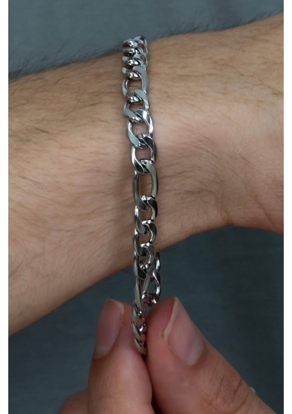 Kişiye Özel Harfli Figaro Unisex Çelik Bileklik Sevgiliye Eşe Hediye ACK06H indirimleri