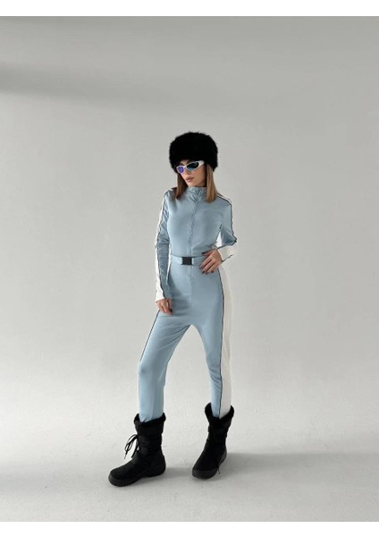 Kemer Detaylı Fermuarlı Tulum - Bebe Mavisi fiyatları