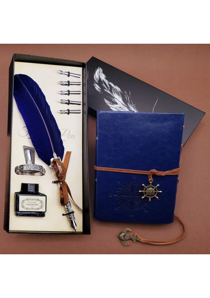 Deri Defter ve Tüylü Kalem Hediye Seti fiyatları