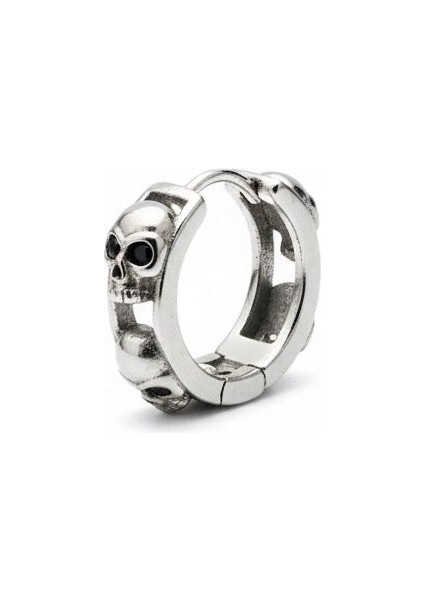 Modern Kurukafa Figürlü Çelik Küpe