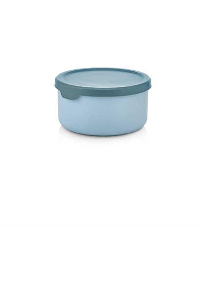 Saklama Kabı Yuvarlak 4 Lü Set Soft Kapaklı Mavi Erzak Dondurucu Gıda Kabı