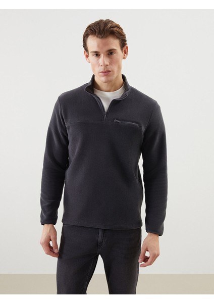 Yeni Sezon Dik Yaka Uzun Kollu Polar Erkek Sweatshirt