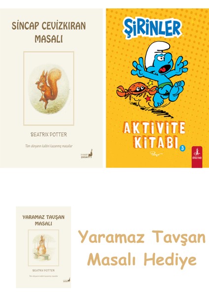 Beatrix Potter 2 - Sincap Cevizkıran Masalı + Şirinler - Aktivite Kitabı 3 + Yaramaz Tavşan Masalı