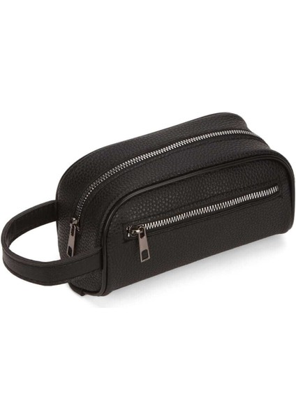 Erkek Deri Portföy Clutch Traş Kozmetik Bakım ve Günlük El Çantası Siyah - NEWPOLO355