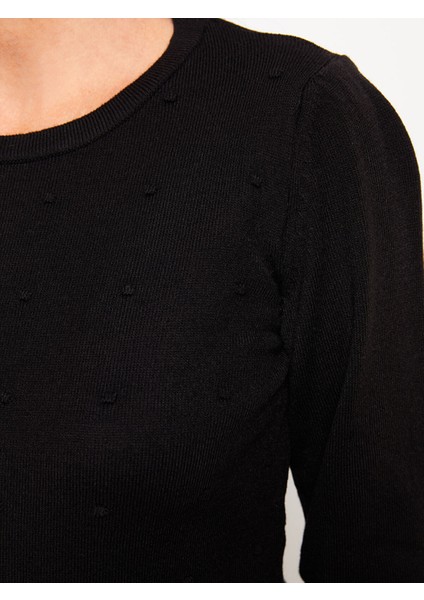 Yeni Sezon Bisiklet Yaka Kendinden Desenli Uzun Kollu Kadın Triko Kazak indirimleri