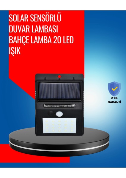 Solar Enerjiyle Çalışan IP65 Su Geçirmez 20 LED Duvar Lambası