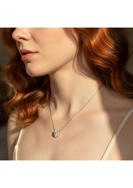 Kalpli Gümüş Kolye 925 Ayar | 45 cm Zincir | Doğum Günü ve Yıldönümü Hediye Kolye