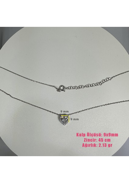 Kalpli Gümüş Kolye 925 Ayar | 45 cm Zincir | Doğum Günü ve Yıldönümü Hediye Kolye