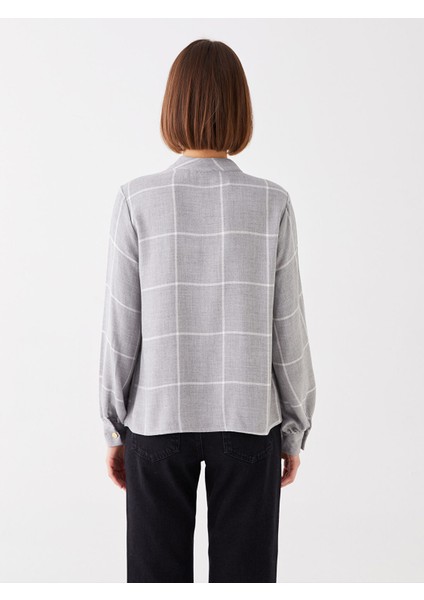 Yeni Sezon Bisiklet Yaka Ekose Uzun Kollu Kadın Bluz fırsatları