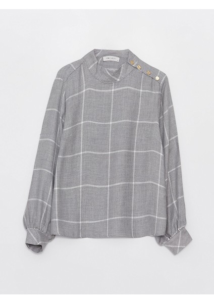 Yeni Sezon Bisiklet Yaka Ekose Uzun Kollu Kadın Bluz indirimleri