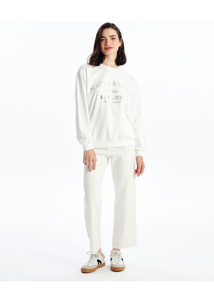 Yeni Sezon Bisiklet Yaka Baskılı Kadın Sweatshirt fiyatları