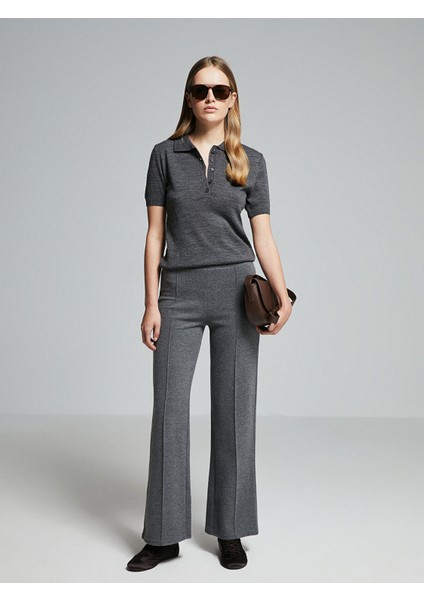 Yeni Sezon Polo Yaka Düz Kısa Kollu Kadın Triko Kazak fiyatları