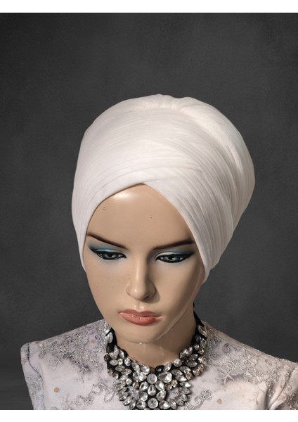 Kırık Beyaz Gelin Başı Sarma Model Hazır Türban Hazır Şal Abiye Şal Bone fırsatları