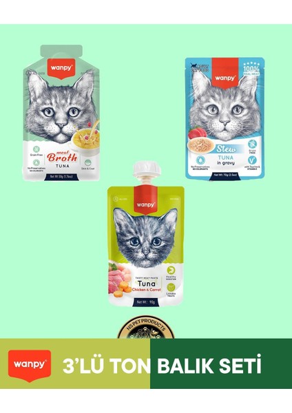 Kedi Maması 3'lü Ton Balık Set