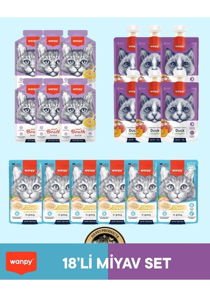 Kedi Maması 18'li Miyav Set
