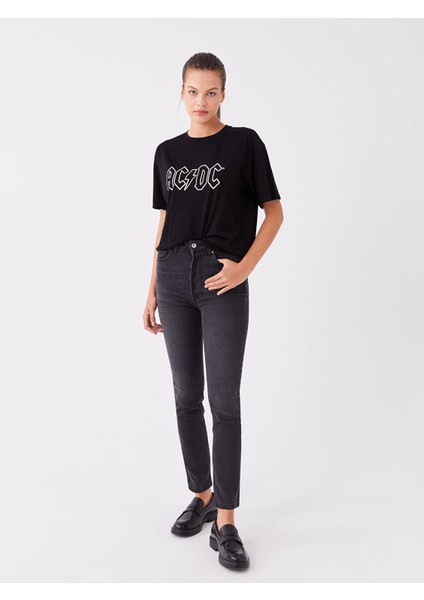 Yeni Sezon Yüksek Bel Straight Fit Kadın Jean Pantolon